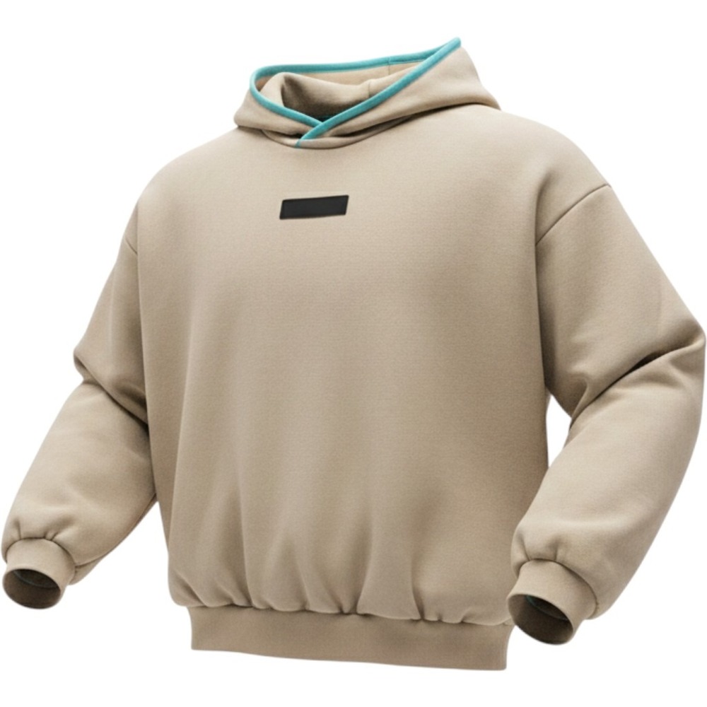 Essentials Fear of God Hoodie Mens S Tan Teal Trim Good Oversized Pullover
